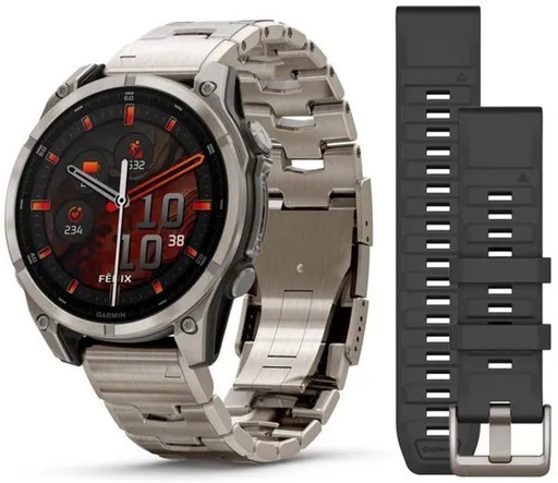 Garmin Fenix® 8 – 47 mm, AMOLED Sapphire, Titanium, Odvětrávaný titanový náramek 010-02904-40