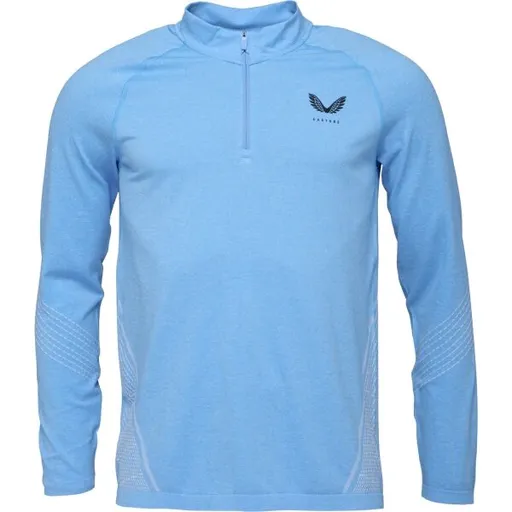 CASTORE SEAMLESS 1/4 ZIP LS TOP Pánské sportovní triko, světle modrá, velikost