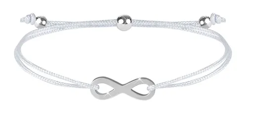 Troli Šňůrkový náramek s nekonečnem bílá/ocelová