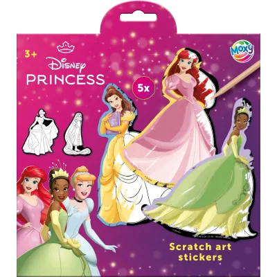 Vyškrabávací obrázky Disney Princezny - samolepky 5 ks