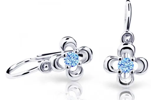 Cutie Jewellery Dětské náušnice z bílého zlata C2013-10-X-2 světle modrá