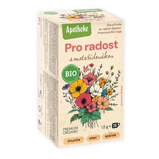 Apotheke BIO Pro radost s mateřídouškou bylinný čaj 20x1,5 g