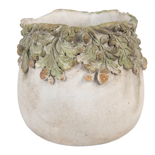 Zelená kulatá keramická úchytka se vzorem - Ø 3*3 cm / S4 cm Clayre & Eef