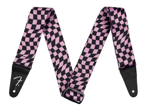 Fender Wavy Checkerboard Polyester Strap Pink