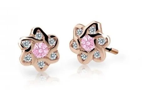Cutie Jewellery Dětské náušnice z růžového zlata C2149-30-X-4 růžová