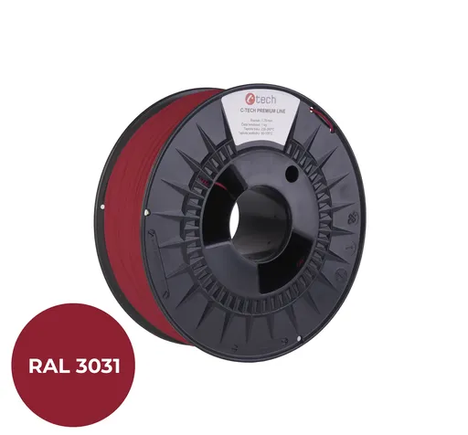 C-Tech 3DF-P-PLA1.75-3031 3D filament, PREMIUM LINE, PLA, orientální červená, RAL3031, 1,75mm, 1kg