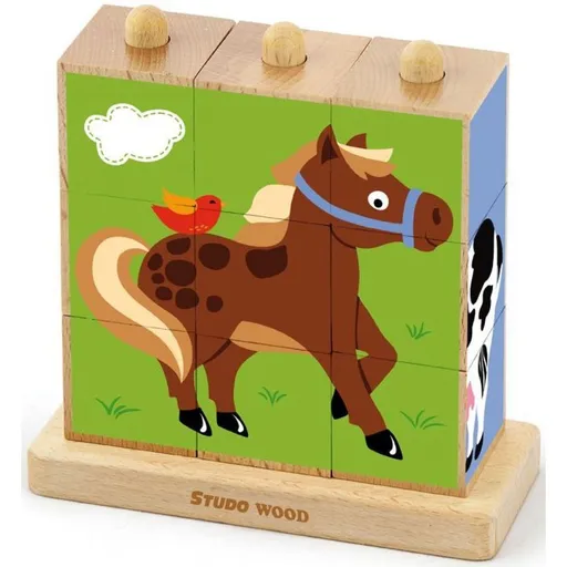 Studo Wood kostky Zvířátka z farmy