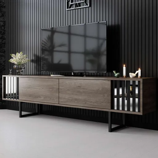 TV stolek Chrome Line - Walnut, Black