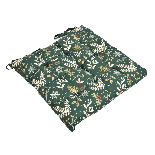 Forbyt Prošívaný sedák Zelená Vánoce, 40 x 40 cm