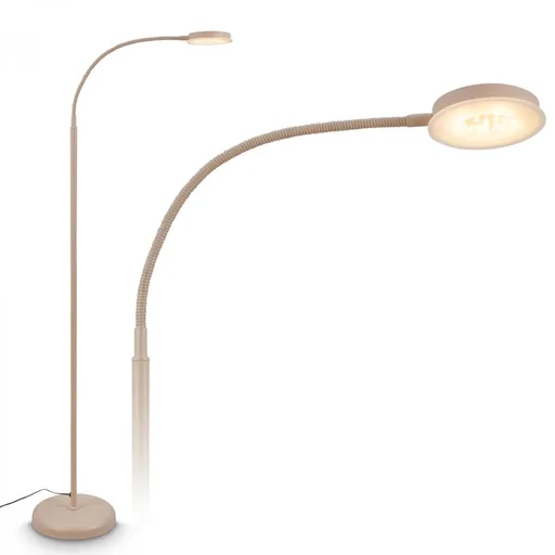 BRILONER Megg stojanová lampa - 12W, 800lm, LED, stmívatelná, nastavitelná, dotykový vypínač, béžová 1585011