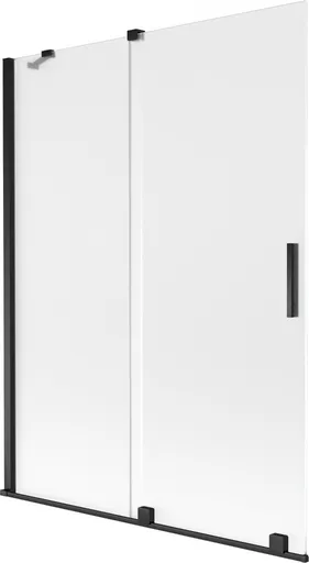 MEXEN/S Velar dvoukřídlá posuvná vanová zástěna 130 x 150, dekor, černá 896-130-000-31-70