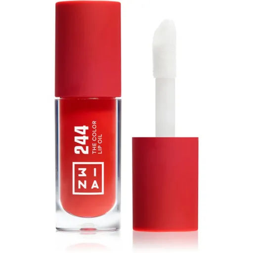 3INA The Color Lip Oil hydratační olej na rty odstín 244 - Classic rich red, sheer 4 ml