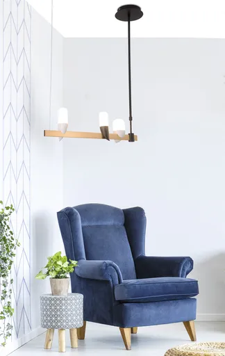 Černo-zlatá LED závěsná lampa na ostrůvku Sakai Ledea