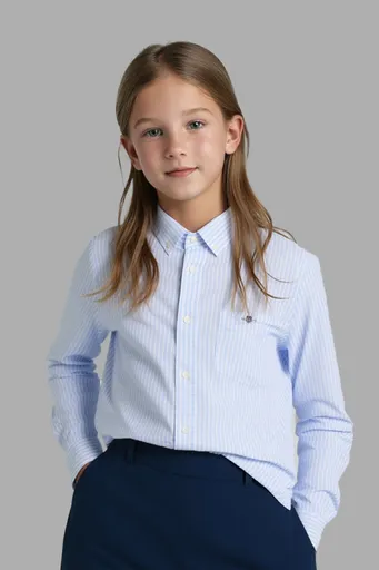 KOŠILE GANT STRIPED SHIELD POPLIN SHIRT LIGHT BLUE