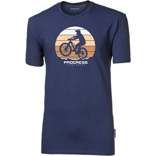 PROGRESS BARBAR BIKER Pánské bambusové triko, tmavě modrá, velikost
