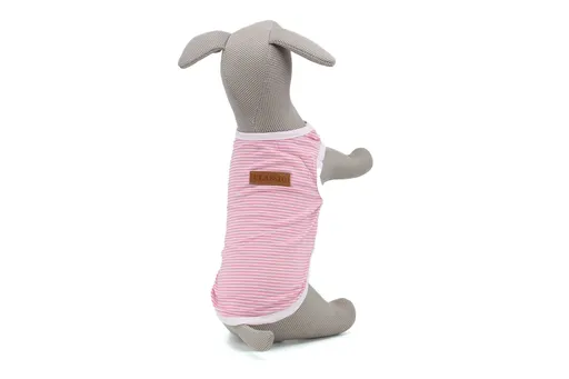 Vsepropejska Tiki pruhované tričko pro psa Barva: Růžová, Délka zad (cm): 28, Obvod hrudníku: 38 - 42 cm