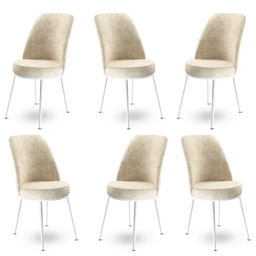 Sada židlí (6 kusů) Dexa - Cream, White