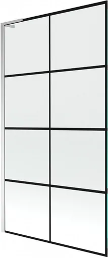 MEXEN/S Next L vanová zástěna FIX 100 x 150, černá vzor, chrom 895-100-000-03-77-01