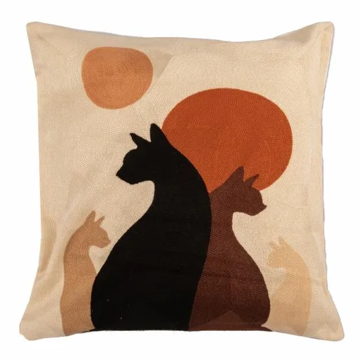 Pletený povlak na polštář Kočky, 45 x 45 cm