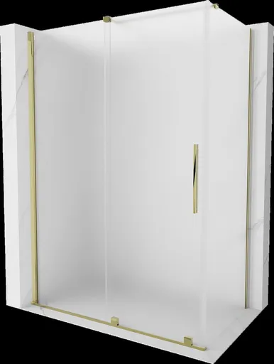 MEXEN/S Velar sprchový kout, posuvné dveře 140 x 80, dekor, zlato 871-140-080-31-50