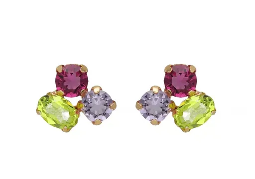 Victoria Cruz Oslnivé náušnice s barevnými krystaly Odele A4912-MDT