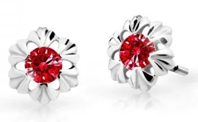 Cutie Jewellery Dětské náušnice z bílého zlata C2213-30-X-2 červená