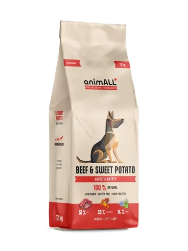 animALL Beef & Sweet Potato granule pro psy 12 kg