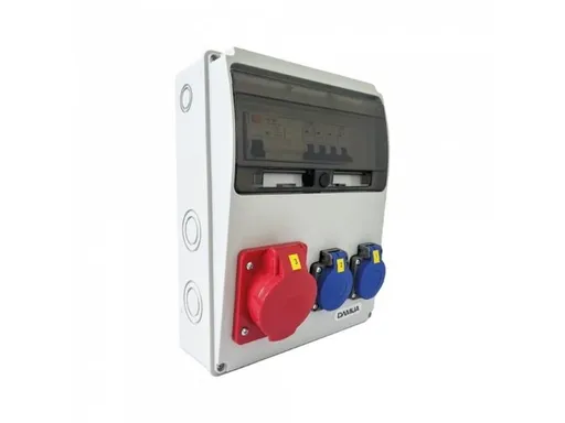 Zásuvková skříň 11M 16A 5p, 2x230V - 11 modulů s jističi a chráničem - 6kA