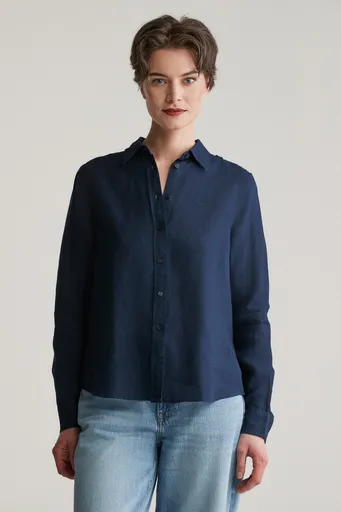 KOŠILE GANT REG LINEN SHIRT EVENING BLUE