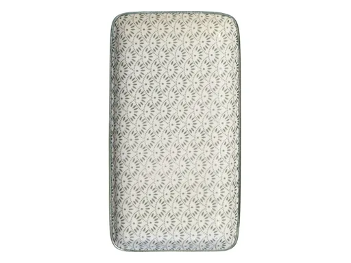 Zelený porcelánový tácek s ornamenty Arés Verte - 20*11*2cm Chic Antique