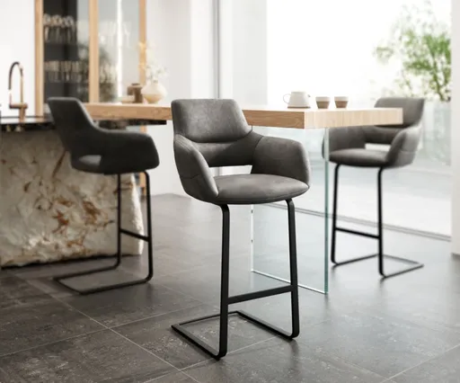 Barová židle Yago-Flex konzolová podnož plochá kov černá