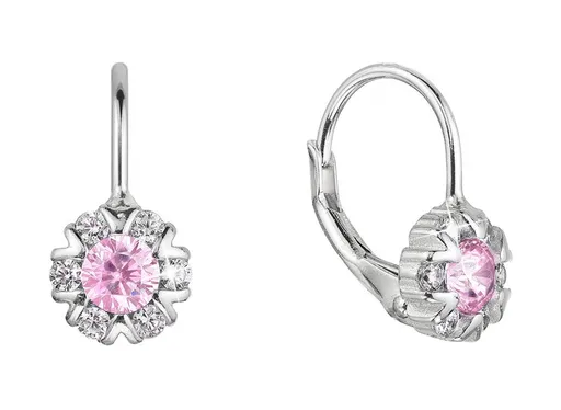 Evolution Group - Pavona Stříbrné dívčí náušnice se zirkony 11474.3 rose