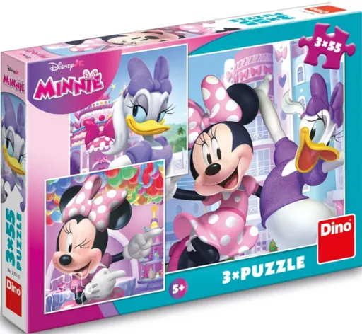 Puzzle Minnie a Daisy 3x55 dílků