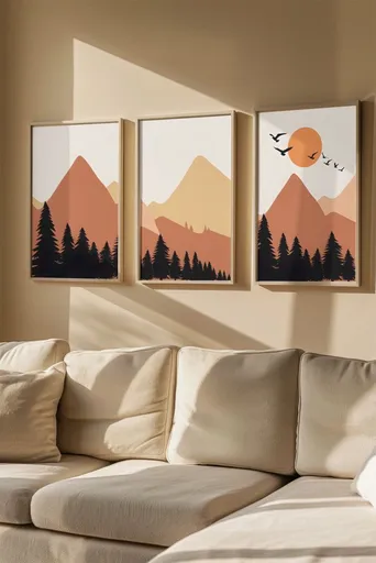 Dekorativní rámovaný obraz (3 kusy) Artvmodel28-Ahsap