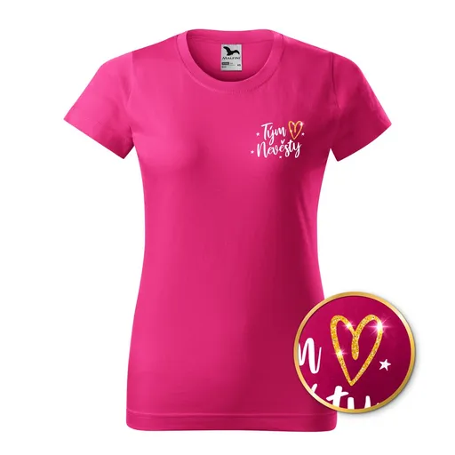 Bontis Tričko Tým nevěsty TŘPYTIVÉ SRDCE - Purpurová | L