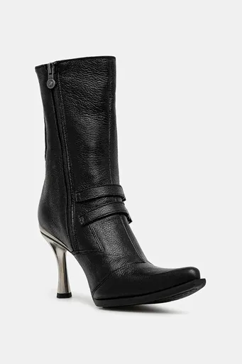 Kožené kotníkové boty New Rock LUXOR NEGRO, MALICIA 2 GOMA NEGRA TACON CARI