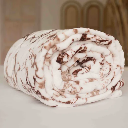 Jerry Fabrics Mikroplyšová deka s beránkem - Mramor hnědý | 150 x 200 cm