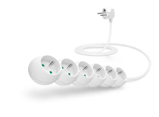 CONNECT IT prodlužovací kabel 230 V, 6 zásuvek, 2 m, bez vypínače (bílý)