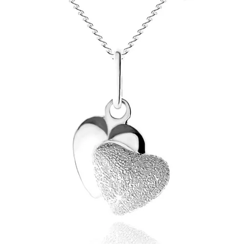 Náhrdelník ze stříbra 925 - překrývající se souměrná srdíčka