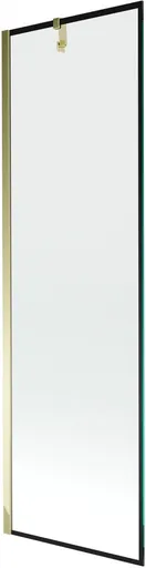 MEXEN/S Next vanová zástěna FIX 60 x 150, černá dekor, zlatá 895-060-000-00-70-50