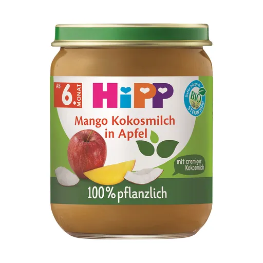 Hipp BIO 100% rostlinné Jablko, mango, kokos 160 g