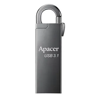 Apacer USB flash disk, USB 3.0, 16GB, AH15A, stříbrný, AP16GAH15AA-1, USB A, s karabinkou, DOPRODEJ