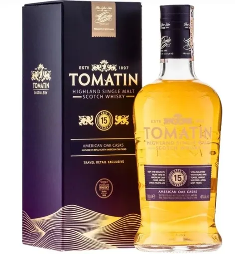 Tomatin  American oak casks 15 years single malt Speyside whisky 46% 0,7l
