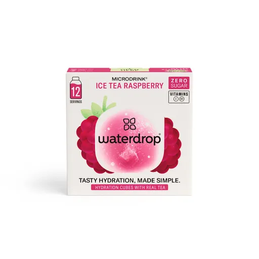 Waterdrop Ice Tea Raspberry  černý čaj - malina 12 k