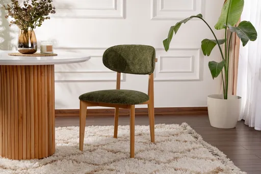 Sada židlí (2 kusy) Lionte - Green, Light Oak