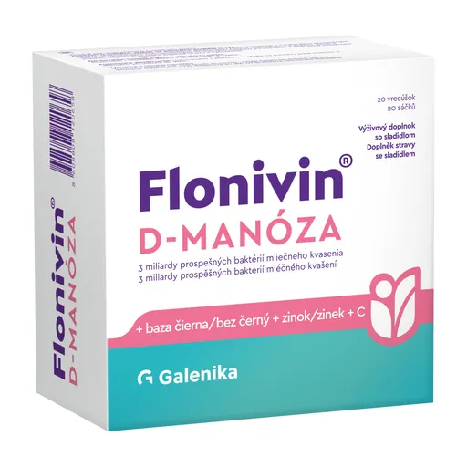 Flonivin D-MANÓZA + bez černý + zinek + vit. C 20 sáčků