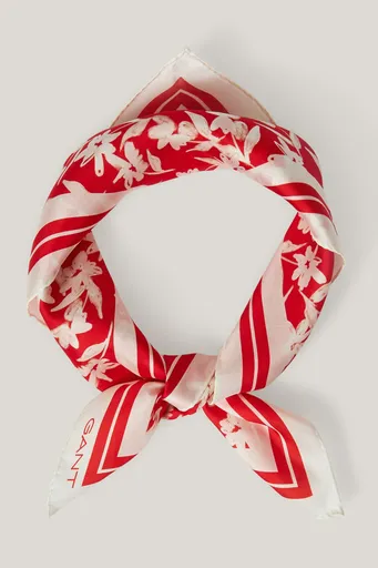 ŠÁTEK GANT FLORAL PRINT SILK SCARF ORANGE RED