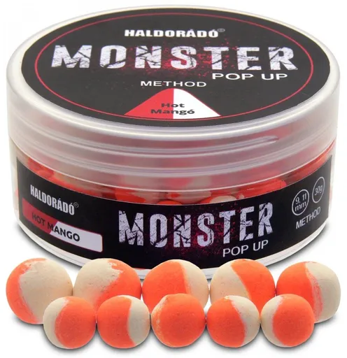Haldorádó Pop-Up Boilies Method Monster 9+11mm 30g - Hot Mango,Haldorádó Pop-Up Boilies Method Monster 9+11mm 30g - Hot Mango