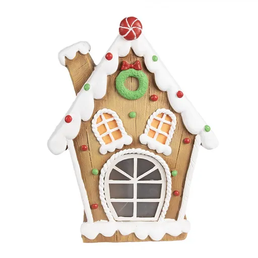 Hnědá svítící perníková chaloupka Gingerbread House - 27*11*36 cm 6MG0050
