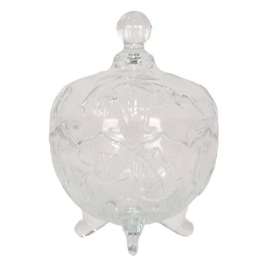 Transparentní skleněná dóza na cukrovinky s víkem Tulip - Ø 15*20 cm 6GL4201T